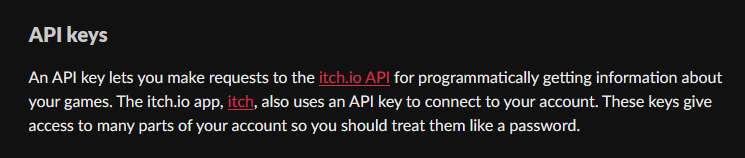 Itch.io API Key Doc