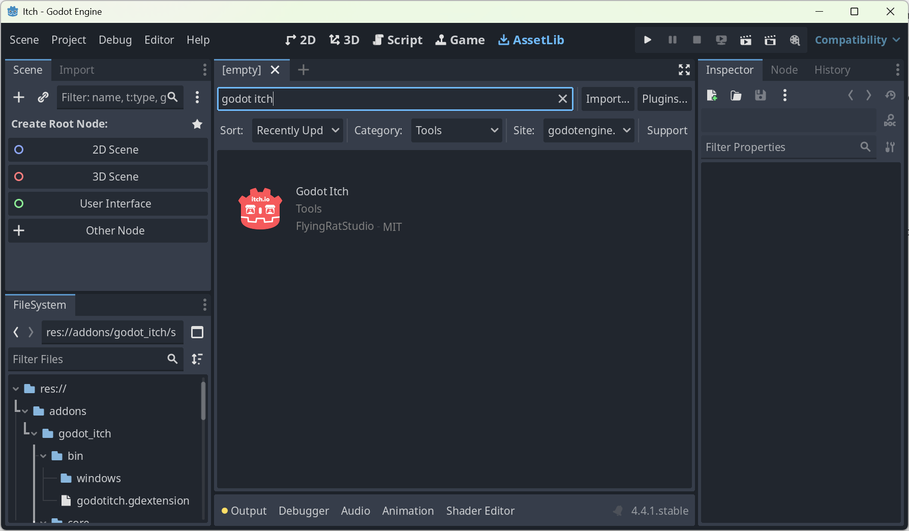 Godot Editor AssetLib Preview